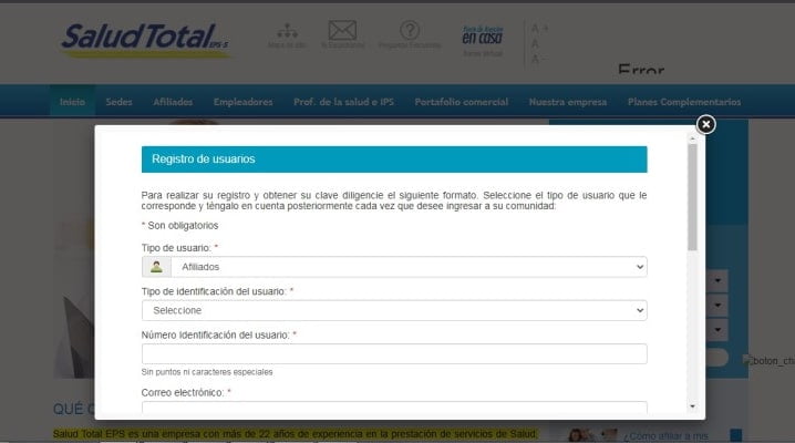 Comprobante de afiliados Salud Total