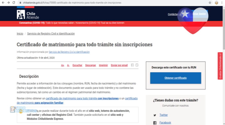 certificado de matrimonio