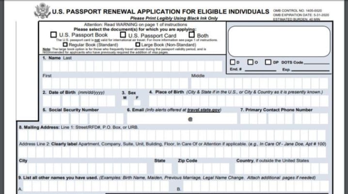 ¿Puedo usar el formulario ds-82 si mi pasaporte ha caducado?